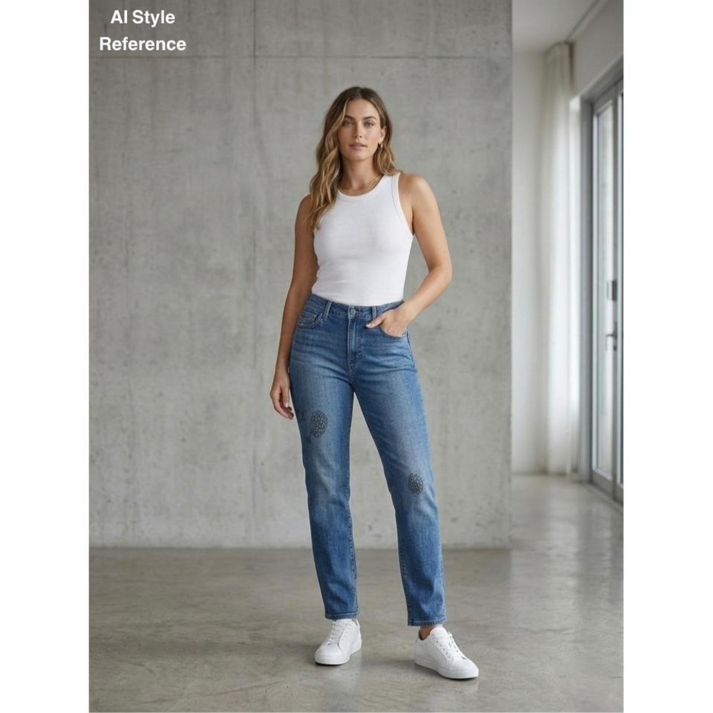 Lucky Brand Los Angeles Women's 10/30 Mid Rise Straight Sweet Ankle Denim Jeans